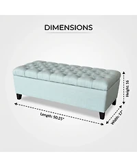 Streamdale Furniture 50.25" Storage Ottoman Bench with Safety Hinges