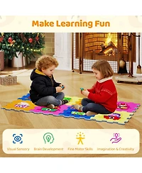 Slickblue 8-Piece Interlocking Baby Floor Puzzle Tiles with Numbers
