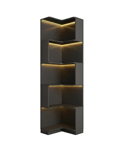 Rainsken 5 Tier Corner Bookshelf