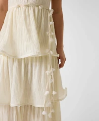 Guess Women's Alessia Square Neck Tiered Dress