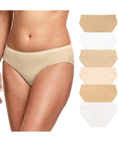Hanes Women's 6-Pk. Ultimate Breathable Hipster Underwear 41H6CC