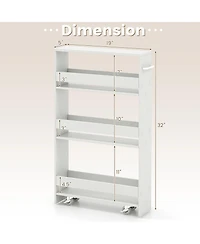 Sugift Narrow Mobile Serving Cart with Open Shelves for Kitchen Bathroom Living Room