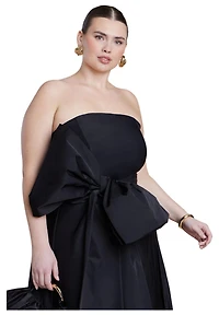 Eloquii Women's Plus Size Dramatic Bow Gown