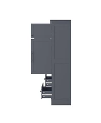 Streamdale Furniture Farmhouse 40"x18"x72.6" Kitchen Pantry, 4 Doors