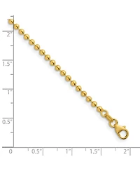 Curata Jewelry Solid 18k Yellow Gold Italian 7.25 Inch 2.5mm Bead Chain Bracelet Link Bracelet