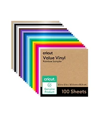 Cricut Value Vinyl Sheets, Rainbow Sampler, 12"x12", 100ct