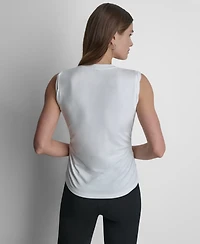 Dkny Women's Script Logo Side-Ruched Tank Top