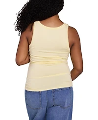 Motherhood Maternity Scoop Neck Side-Ruched Tank Top