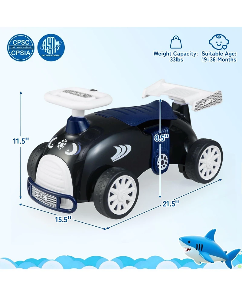 Mecale Kids Ride On Car Sliding Toy with Music and Under-Seat Storage