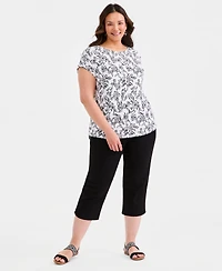 Style & Co Plus Mixed-Media Relaxed Top