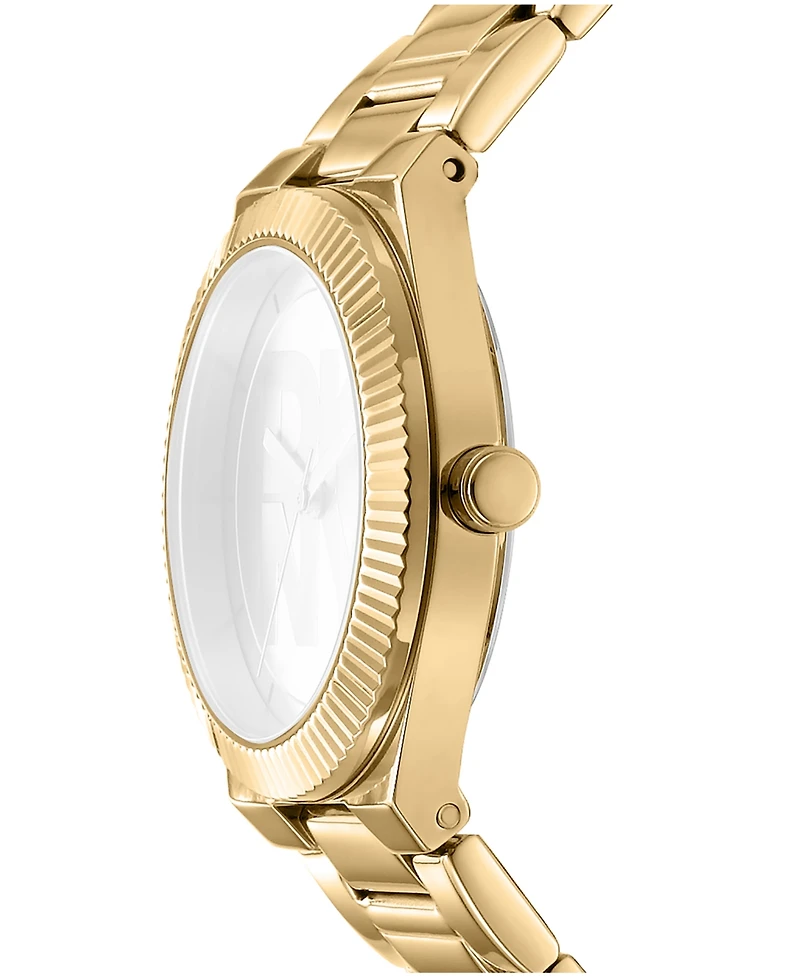 Dkny Women's Jewel-Encrusted Dial Gold-Tone Stainless Steel Bracelet Watch