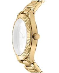 Dkny Women's Jewel-Encrusted Dial Gold-Tone Stainless Steel Bracelet Watch