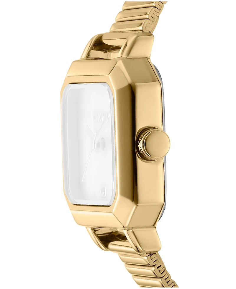 Dkny Women's White Mop Dial Gold-Tone Stainless Steel Tubogas Bracelet Watch, 22mm