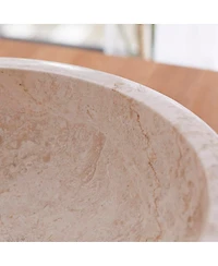 Tikamoon Genuine Marble Hand-carved Design Rustic and Smooth Washbasin