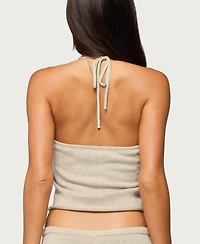 Edikted Women's Nicca Iridescent Knit Halter Top