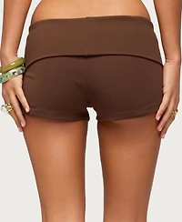 Edikted Women's Masha Iridescent Button Foldover Shorts