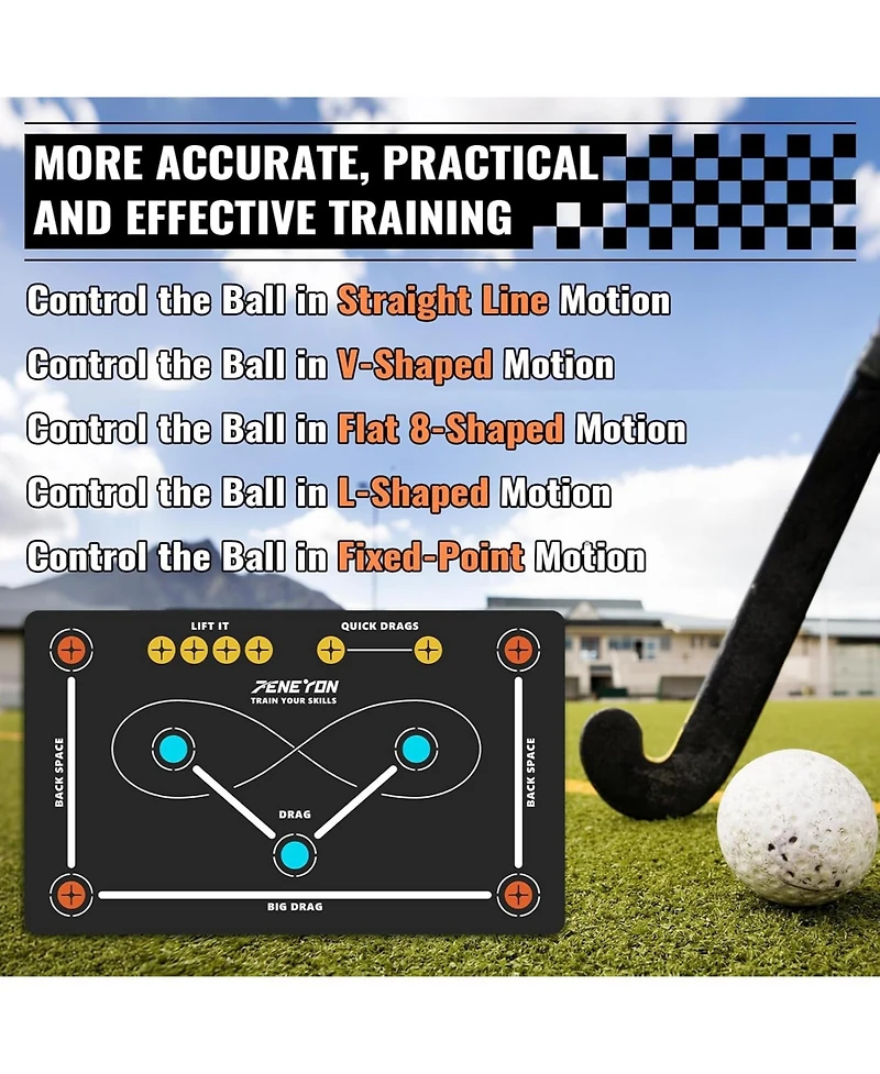 peneyon Field Hockey Training mat | Indoor/Outdoor Hockey Equipment for All Ages,Anti-Slip and Quiet Surface,The Best Gift for Field Hockey Training