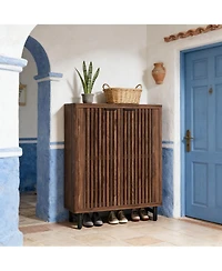 Clihome Wooden Storage Cabinet,Shoe Cabinet for Entryway,Living Room