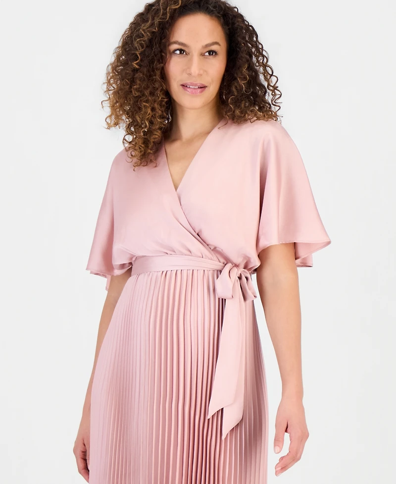 Sandra Darren Women's Pleated Flutter-Sleeve Dress