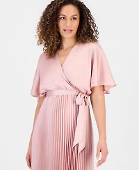 Sandra Darren Women's Pleated Flutter-Sleeve Dress