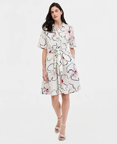 Tommy Hilfiger Women's Belted Midi Dress