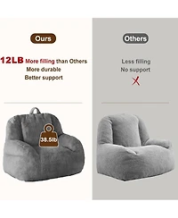 gaomon Giant Bean Bag Chair, Faux Fur Stuffed Bean Bag Couch with Filler, Bean Bag Chair for Adults, Big Lazy Sofa Floor Sofa with Handle