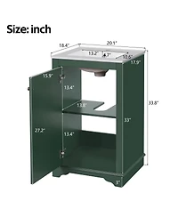 Sillysis 20" Bathroom Vanity with Ceramic Sink, Modern Solid Wood & Mdf Cabinet, Soft-Close Door for Small Spaces