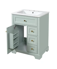 Sillysis 24" Bathroom Vanity with Sink, Compact Modern Design for Small Bathrooms