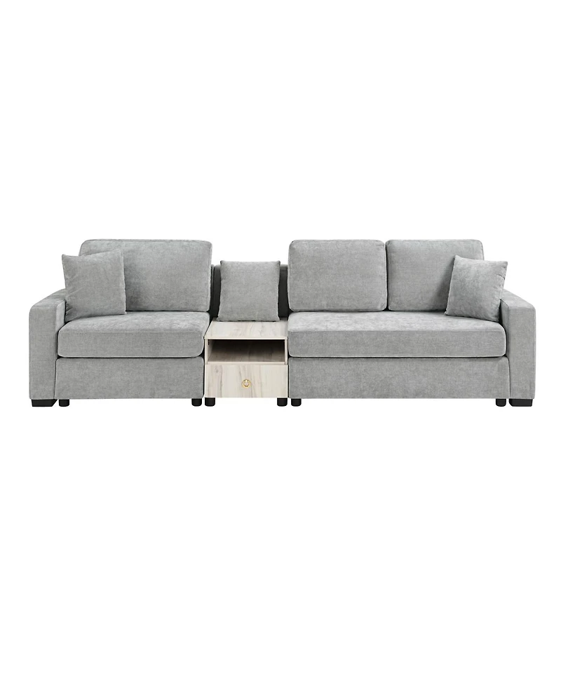 Streamdale Furniture Modern Modular Upholstered 3-Seater Sofa Couch with Storage