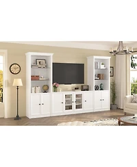 Streamdale Furniture W Entertainment Center with Bookshelves & Glass Cabinets