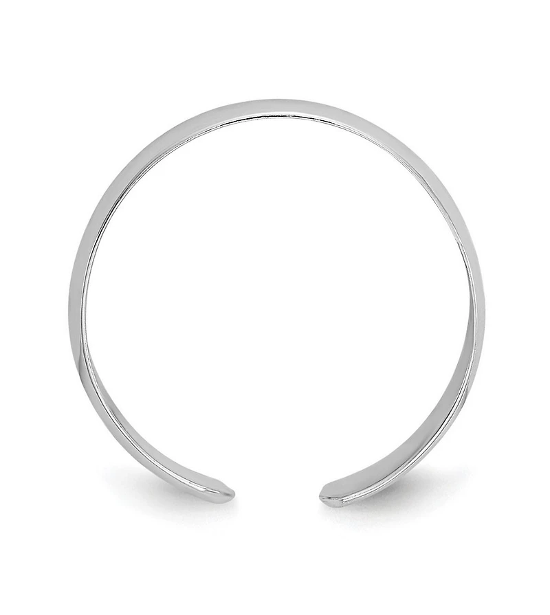 Curata Jewelry Solid 14k Yellow or White Gold 3mm Classic Polished Adjustable Toe Ring