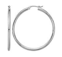 Curata Jewelry Solid 950 Platinum Classic Hoop Earrings