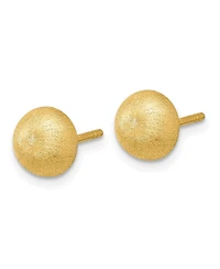 Curata Jewelry 18k Textured Half Round Button Earrings