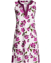 Lands' End Plus Cotton Jersey Notch Neck Dress