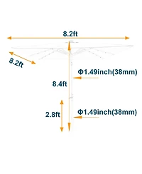 Streamdale Furniture Square Solar Led Patio Umbrella with Crank & Base