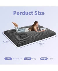 Streamdale Furniture Large Corduroy Bean Bag Lounger with Removable Cover