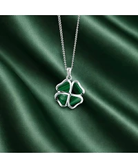 Vincero Men's Clover Pendant – Malachite 21" Chain