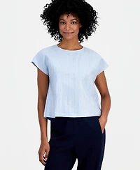 Eileen Fisher Women's Round-Neck Short-Sleeve Boxy Top