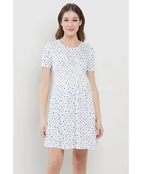 Hello Miz Maternity Floral Empire Waist Short Sleeve Dress