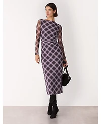 Whistles Women's Check Mesh Dress