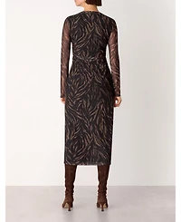 Whistles Women's Abstract Zebra Mesh Dress