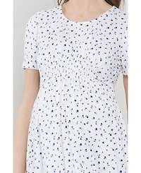 Hello Miz Maternity Floral Empire Waist Short Sleeve Dress