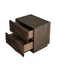 Streamdale Furniture Solid Wood Nightstand with 2 Drawers