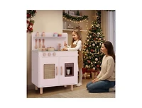 Slickblue Kids Wooden Toy Kitchen Playset with Working Ice Maker