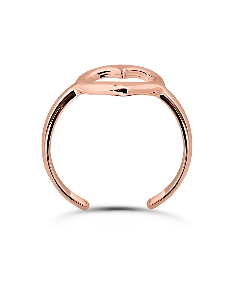 Giani Bernini Open Heart Polish Adjustable Toe Ring. 18Kt Rose Gold over Sterling Silver. Created for Macy's.