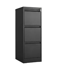 Rainsken 3 Drawer File Cabinet, Vertical Metal File Cabinet with Lock