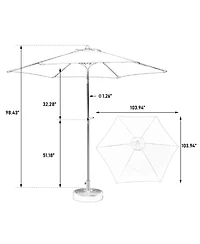 Clihome 9FT Outdoor Patio Umbrella Outdoor Table Umbrella with Push Button Tilt and Crank