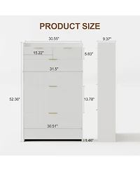 gaomon Modern Fluted Entryway Shoe Cabinet