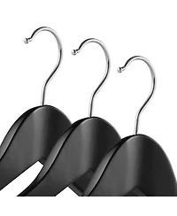 Casafield Wide Shoulder Wooden Suit Hangers, Non-Slip Pant Bar & Swivel Hook, Walnut - Set of 6