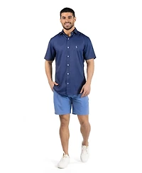 TailorByrd Men's Geo Floral Printed Performance Short Sleeve Shirt